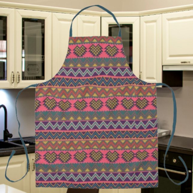 Tribal Flavor Apron – Boho Bold Geometric Kitchen  (Creator Uploaded)