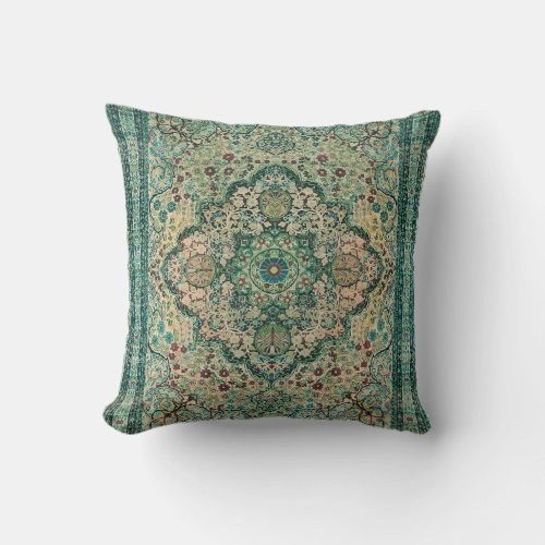 Tribal Floral Design Persian Carpet Motive Throw Pillow