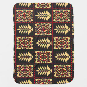Tribal Floral: Vintage Pattern Elegance Baby Blanket