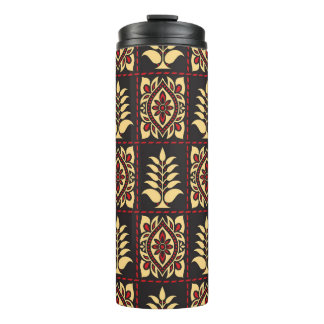 Tribal Floral: Vintage Pattern Elegance Thermal Tumbler