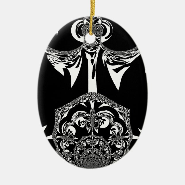 Tribal Flower Ceramic Ornament (Front)
