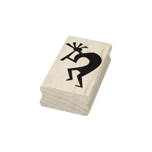 tribal flute player art stamp