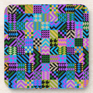 Tribal Folk Art - Blue Beverage Coaster