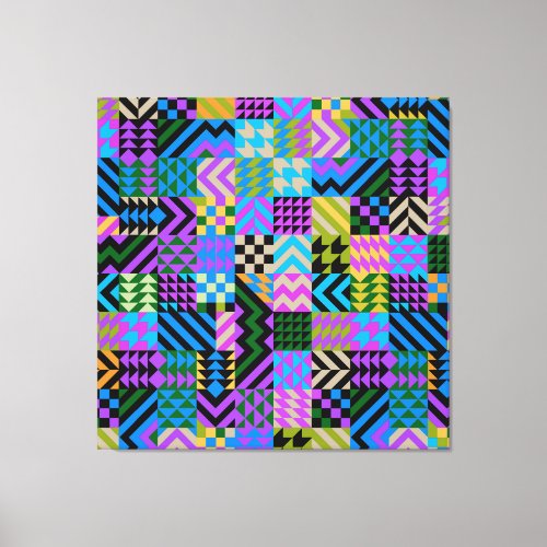 Tribal Folk Art _ Blue Canvas Print