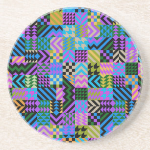 Tribal Folk Art - Blue Coaster