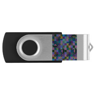 Tribal Folk Art - Blue Flash Drive
