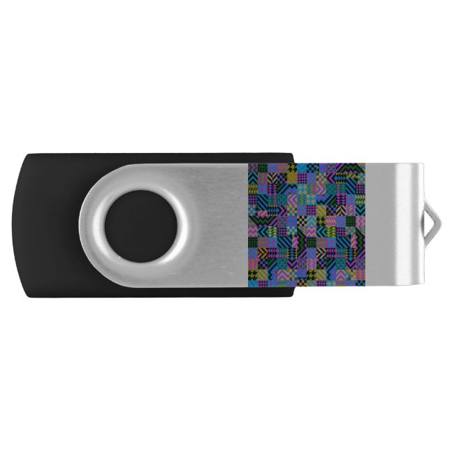 Tribal Folk Art - Blue Flash Drive (Front)