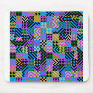 Tribal Folk Art - Blue Mouse Pad