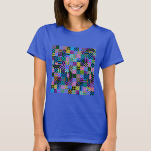 Tribal Folk Art - Blue T-Shirt