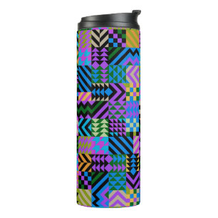 Tribal Folk Art - Blue Thermal Tumbler