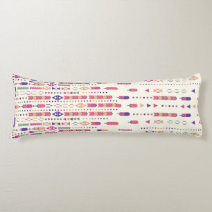 Tribal Folk Art In Structured Pattern Body Pillow