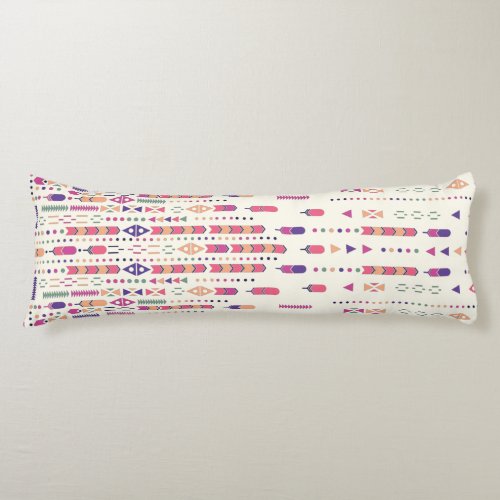 Tribal Folk Art In Structured Pattern Body Pillow