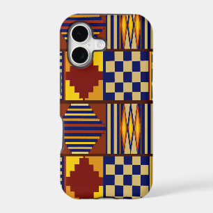Tribal Folk Art - Rust Navy Yellow iPhone 17 Case