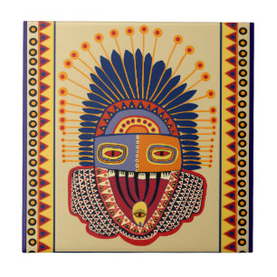 Tribal Folk Art Shaman Ceramic Tile