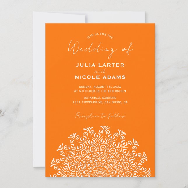 Tribal Folk Country Culture Crest Mandala Wedding Invitation (Front)