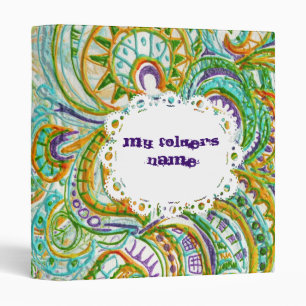 Tribal Folk Pattern 3 Ring Binder