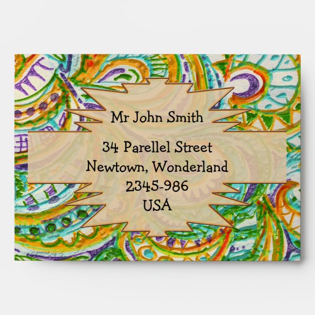 Tribal Folk Pattern Envelope (Front)