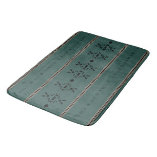 Tribal Forest Green Mud Cloth Bath Mat