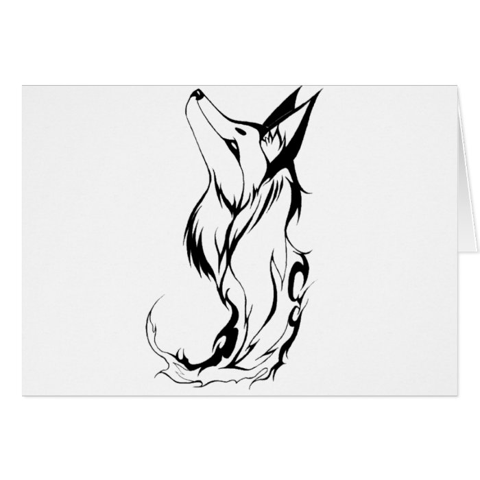 Tribal Fox Tattoo Design Card