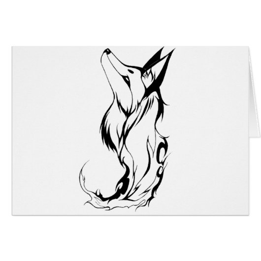 Tribal Fox Tattoo Design Cards (Front Horizontal)