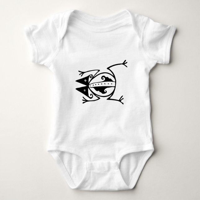 Tribal frog ancient animal tribal art baby bodysuit (Front)