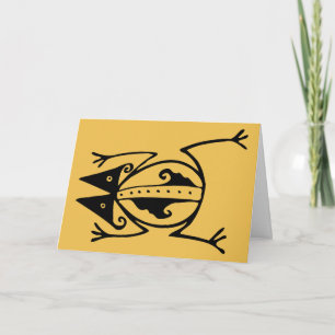 Tribal frog ancient animal tribal art birthday card