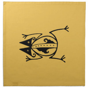 Tribal frog ancient animal tribal art cloth napkin