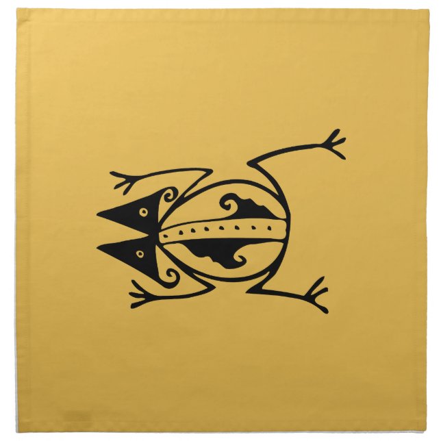 Tribal frog ancient animal tribal art cloth napkin (Front)