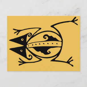 Tribal frog ancient animal tribal art postcard