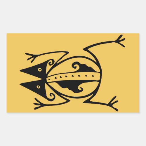 Tribal frog ancient animal tribal art rectangular sticker