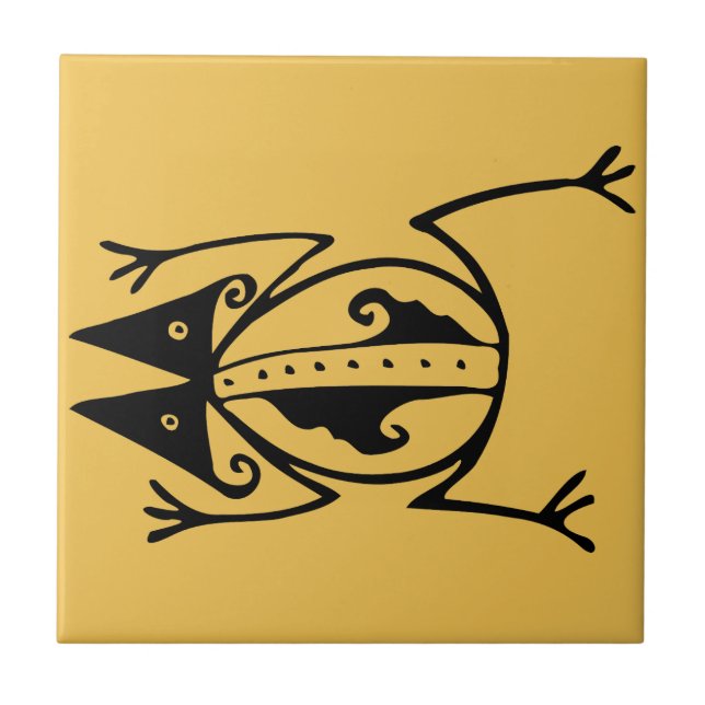 Tribal frog ancient animal tribal art tile (Front)