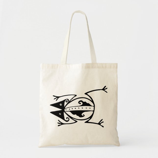 Tribal frog ancient animal tribal art tote bag (Front)
