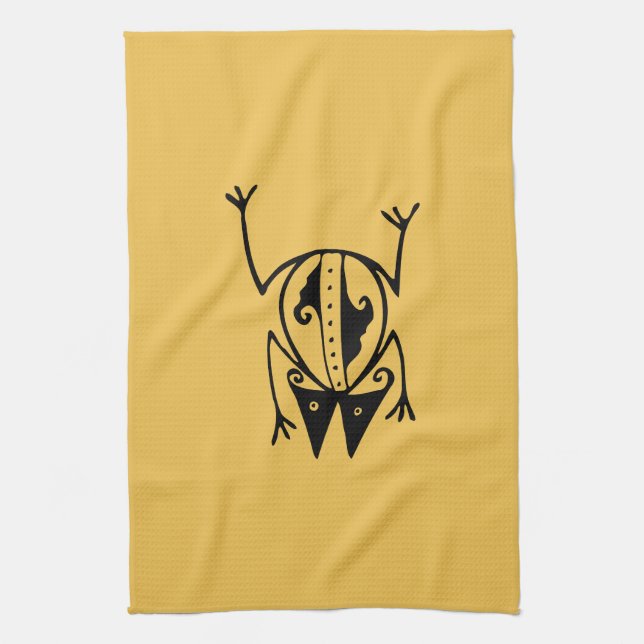 Tribal frog ancient animal tribal art towel (Vertical)