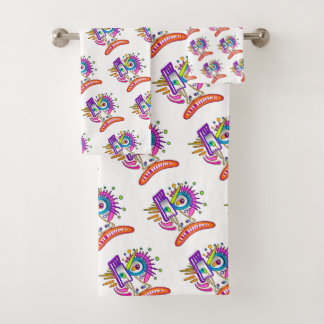 TRIBAL FROWNIE EMOJI MEEMOGIE BATH TOWEL SET