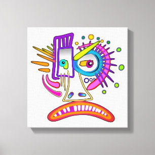 TRIBAL FROWNIE EMOJI MEEMOGIE CANVAS PRINT