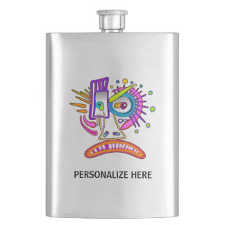 TRIBAL FROWNIE EMOJI MEEMOGIE FLASK