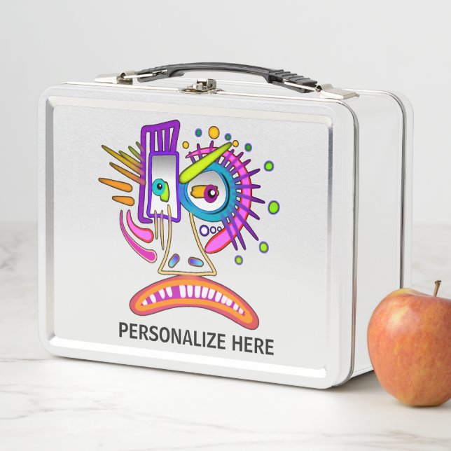 TRIBAL FROWNIE EMOJI MEEMOGIE METAL LUNCH BOX (In Situ)