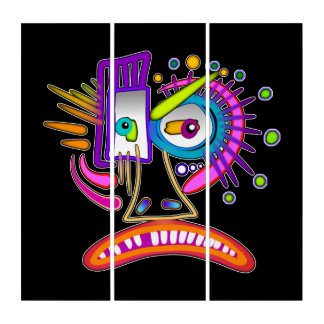 TRIBAL FROWNIE EMOJI MEEMOGIE TRIPTYCH