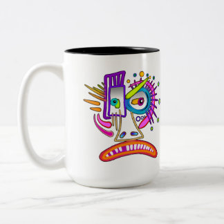 TRIBAL FROWNIE EMOJI MEEMOGIE Two-Tone COFFEE MUG