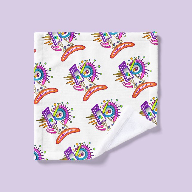 TRIBAL FROWNIE EMOJI MEEMOGIE WASH CLOTH (Wash Cloth)