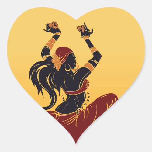 tribal fusion gitan belly dancer heart sticker