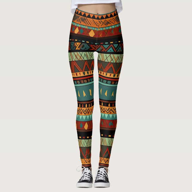 Tribal Fusion in Color Leggings (Front)
