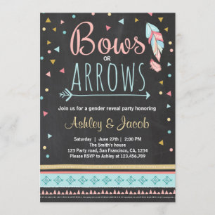 Tribal Gender reveal invitation Boy or Girl