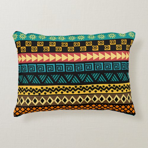 Tribal geometric background accent pillow