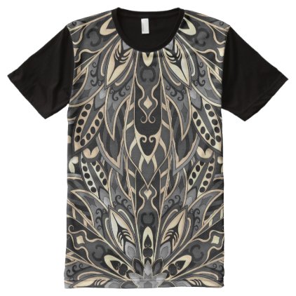 Tribal Geometric Black and brown Mandala All-Over-Print Shirt