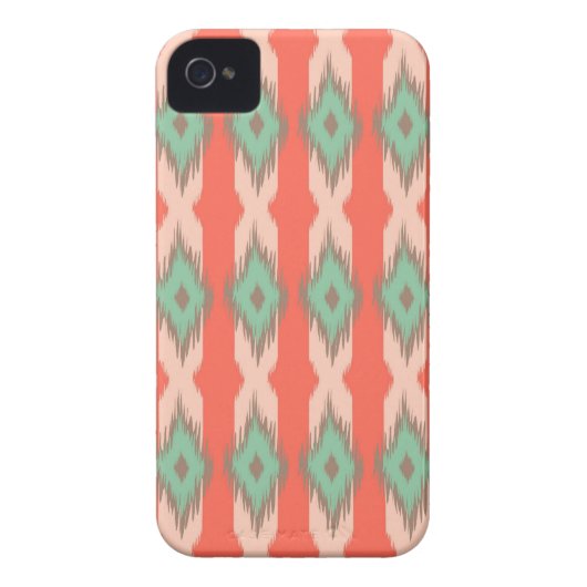 Tribal geometric diamond stripe ikat Aztec pattern Case-Mate iPhone Case (Back)