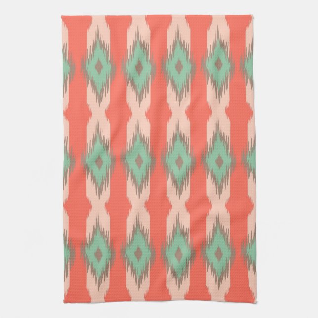 Tribal geometric diamond stripes Aztec pattern Towel (Vertical)