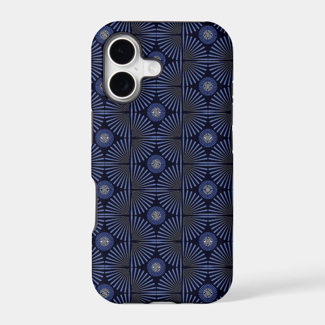 Tribal Geometric grey & blue Iphone Case (Back)