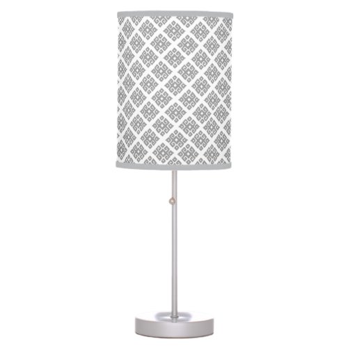 Tribal Geometric grey white pattern graphic lamp