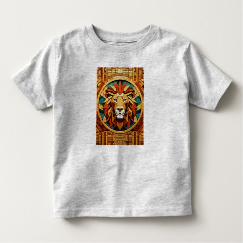 Tribal Geometric Lion Emblem T_Shirt Toddler T_shirt